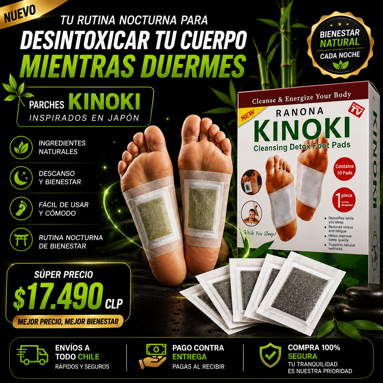 CAJA PARCHES DESINTOXICANTES KINOKI 10U