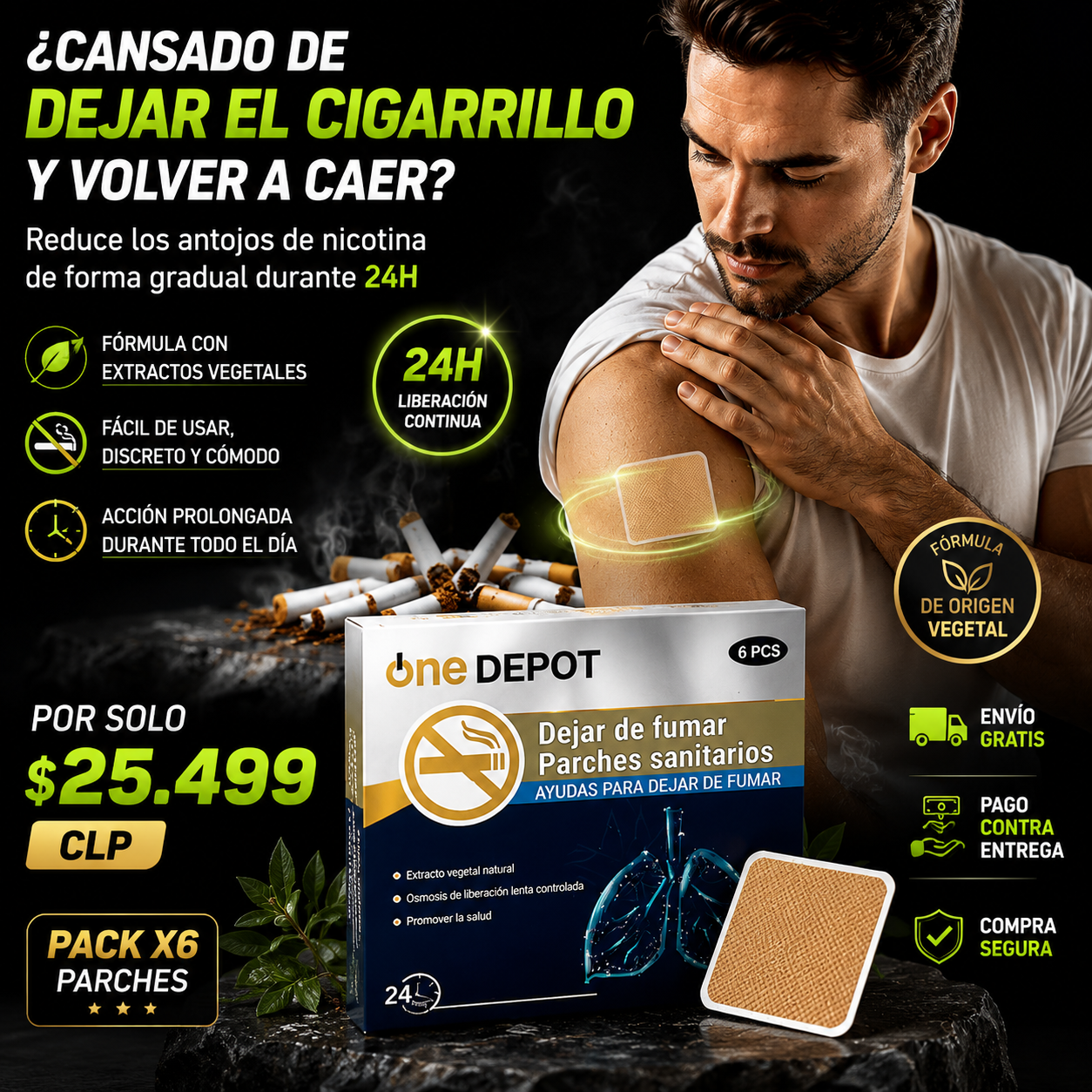PACK PARCHE TABACO X6