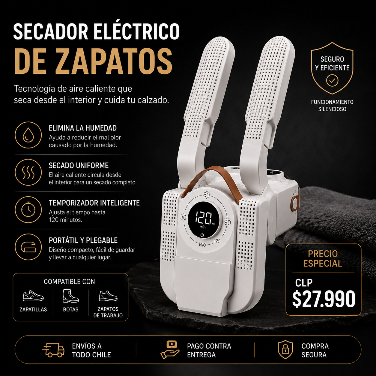 Secador De Zapatos Electrico Portátil